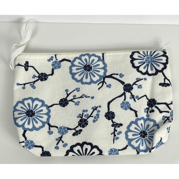 Elephant Makeup Case Cosmetic Bag Travel Pouch White Blue Floral Boho Colorful - Picture 2 of 2